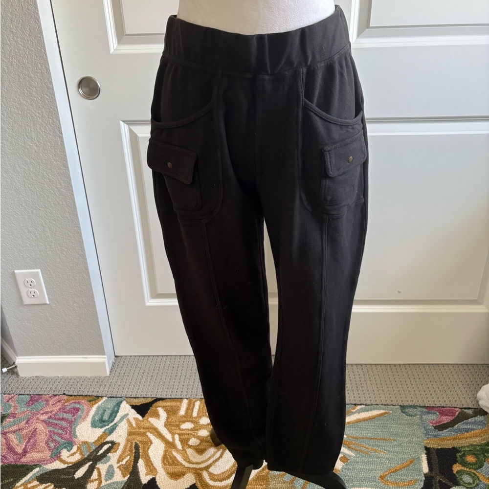 XCVI Black Cargo Knit Jogger Pants